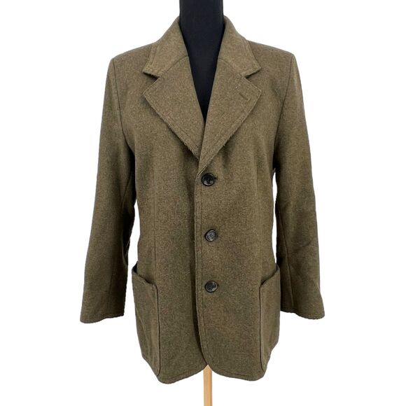 R.E.D. Valentino Wool Cashmere Green Lightweight Blazer Pockets Size 52 - Picture 1 of 8